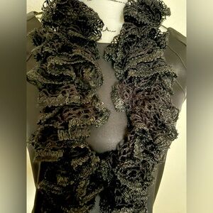 56” Elegant Black Lace Scarf